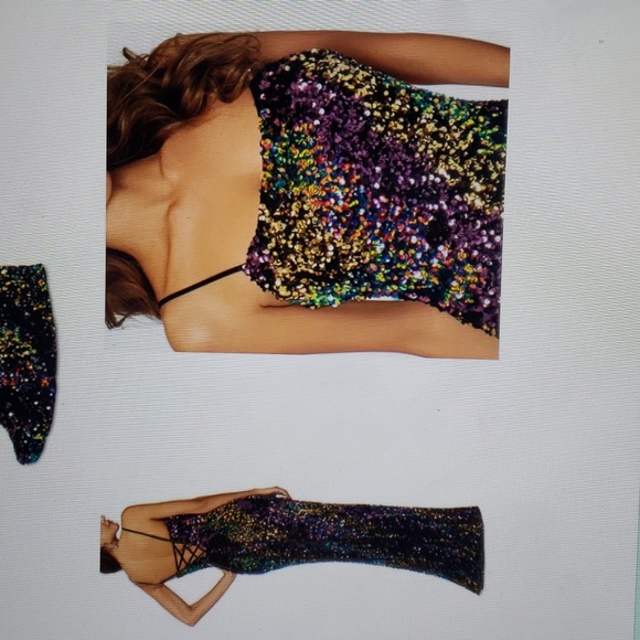 Betsy & Adam sequin gown, Size 6. Worn once - Picture 12 of 12